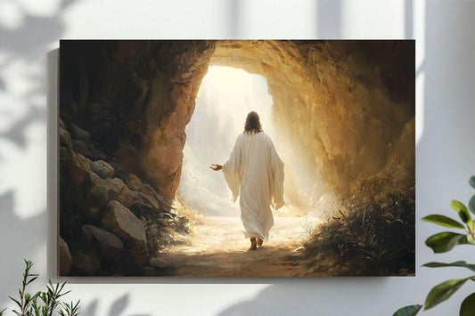 Jesus Christ Resurrected Wall Art, Easter Painting, Jesus Christ Leaving The Tomb PRINT, Jesus Alive, Christian Digital File, Ressurection